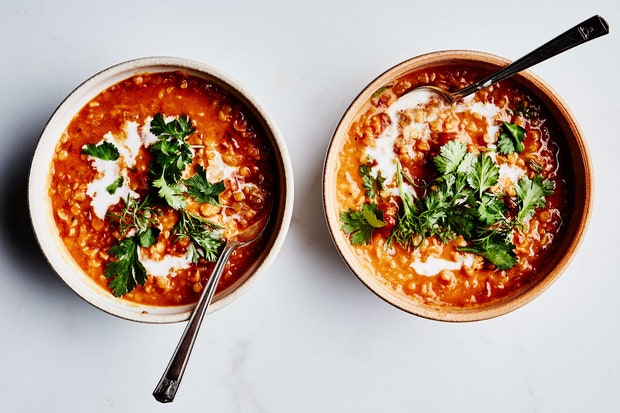 Curried Lentil Tomato and Coconut Soup