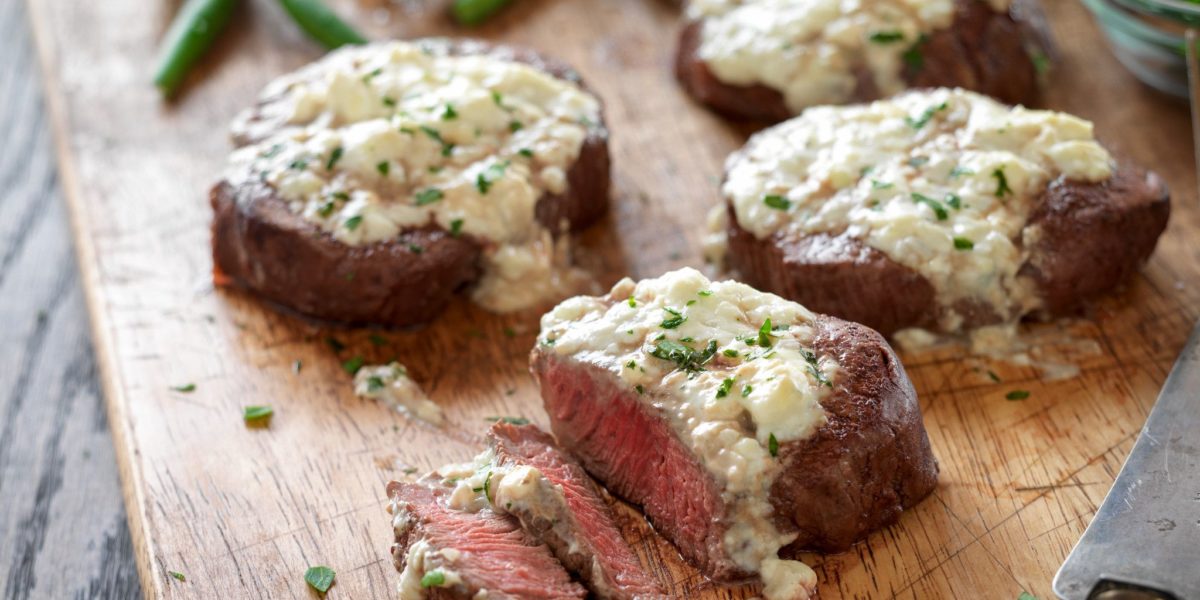 tenderloin steaks recipe, steaks with blue cheese, steak recipe