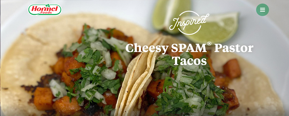 Cheesy Spam Pastor Tacos