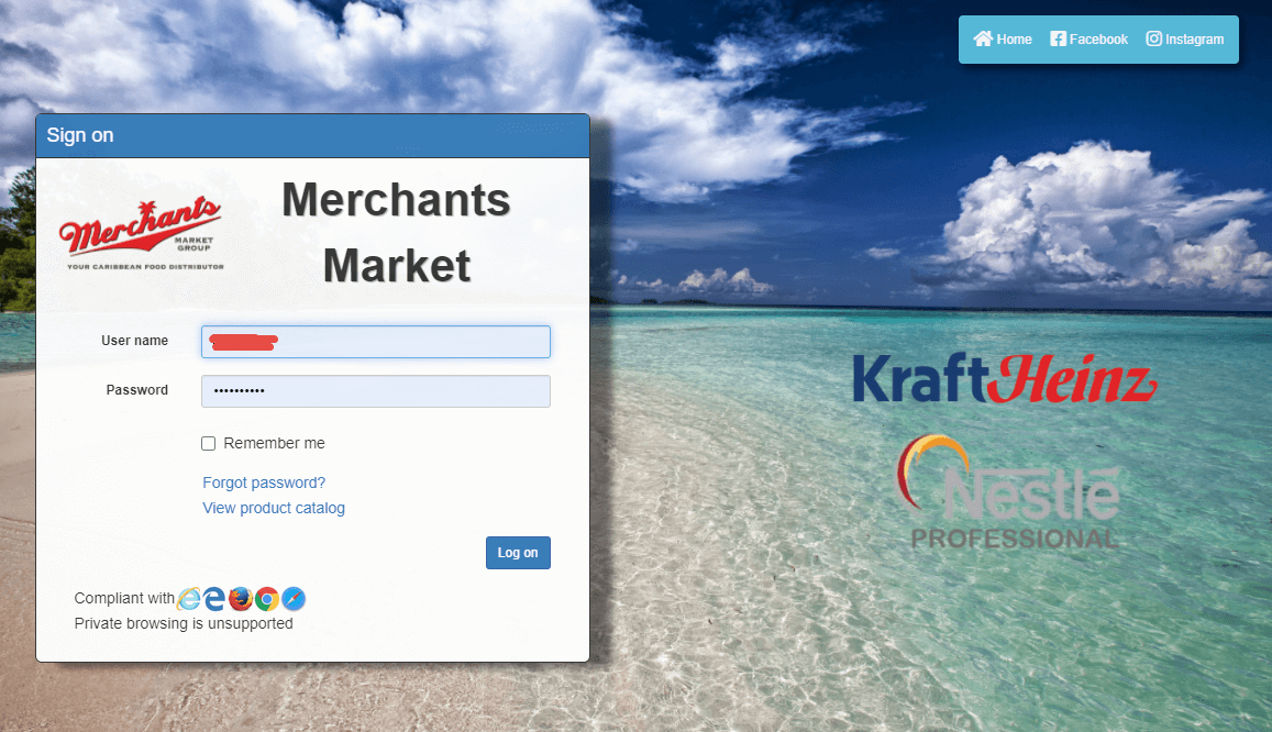sign on page merchants market
